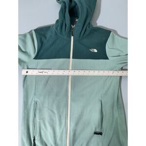 The North Face Jacket Women Size Medium Teal Blue And Green Hooded Fleece